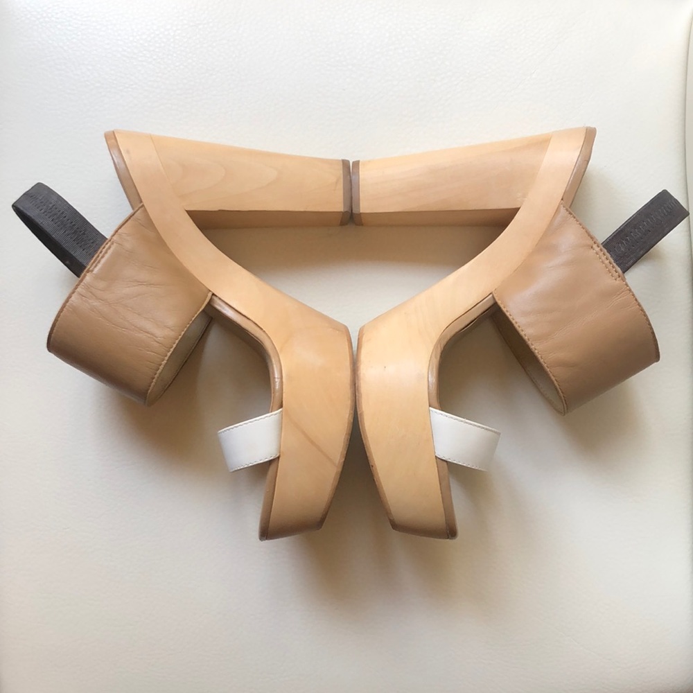 Worn twice Tan and White Platform Heels